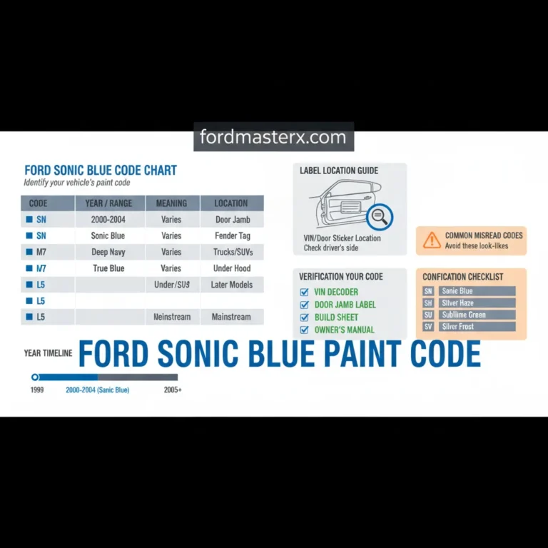 Ford Sonic Blue Code Chart By Year: Identification Guide