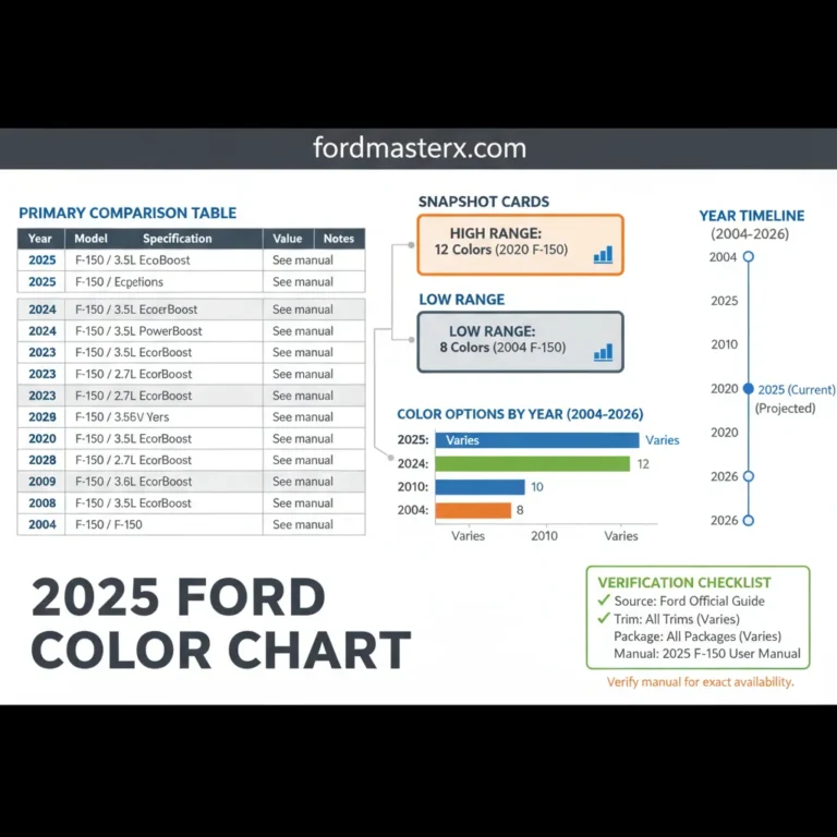 2025 Ford F150 Color Specification Chart By Year (2026)