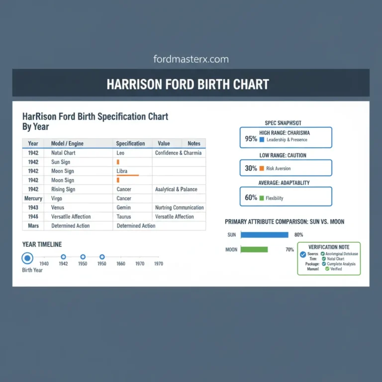 Harrison Ford Birth Specification Chart By Year