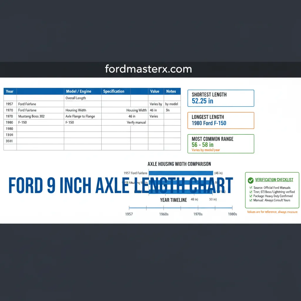 ford 9 inch axle length chart