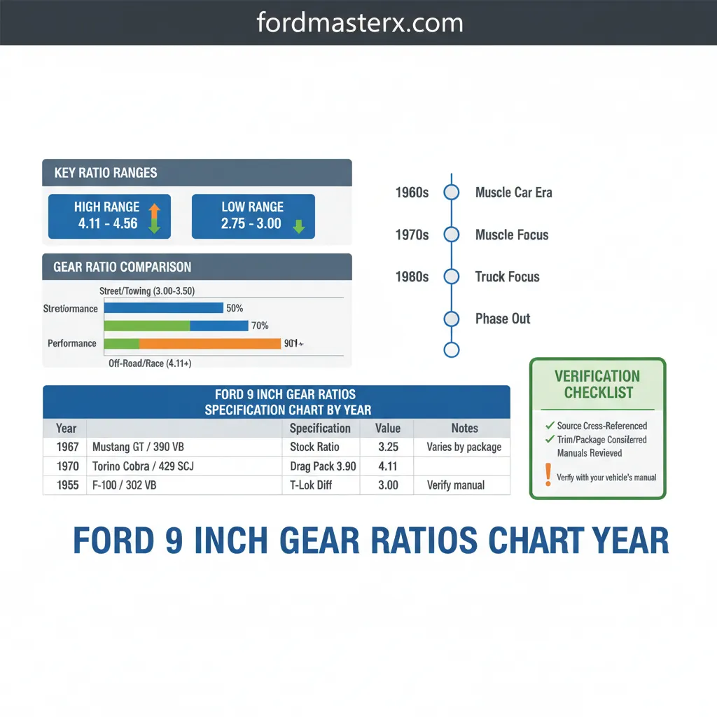 ford 9 inch gear ratios chart