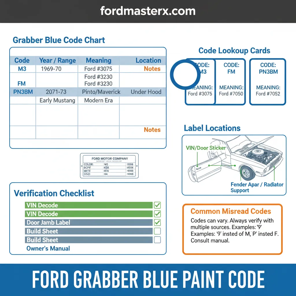 Ford Grabber Blue Code Chart By Year: Identification Guide 2 ford grabber blue paint code