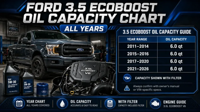 Ford 3.5 EcoBoost Oil Capacity Chart — All Years