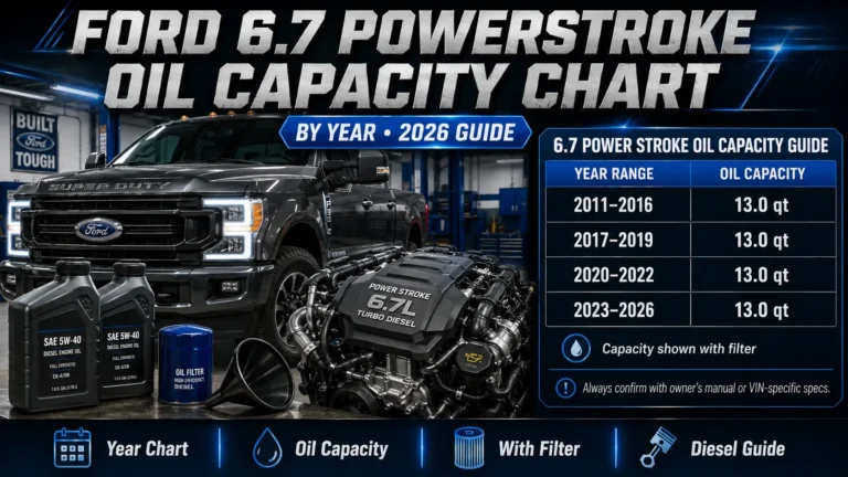 Ford 6.7 Powerstroke Oil Capacity Chart By Year - 2026 Guide