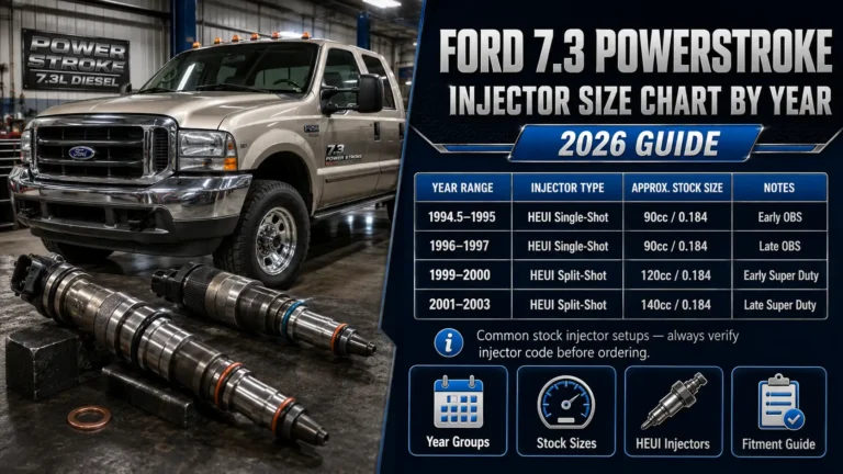 Ford 7.3 Powerstroke Injector Size Chart by Year 2026