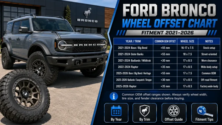 Ford Bronco Wheel Offset Chart: Fitment 2021-2026