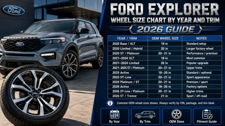 Ford Explorer Wheel Size Chart By Year And Trim 2026