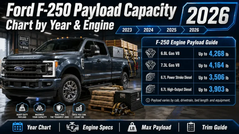 Ford F-250 Payload Capacity Chart by Year and Engine 2026