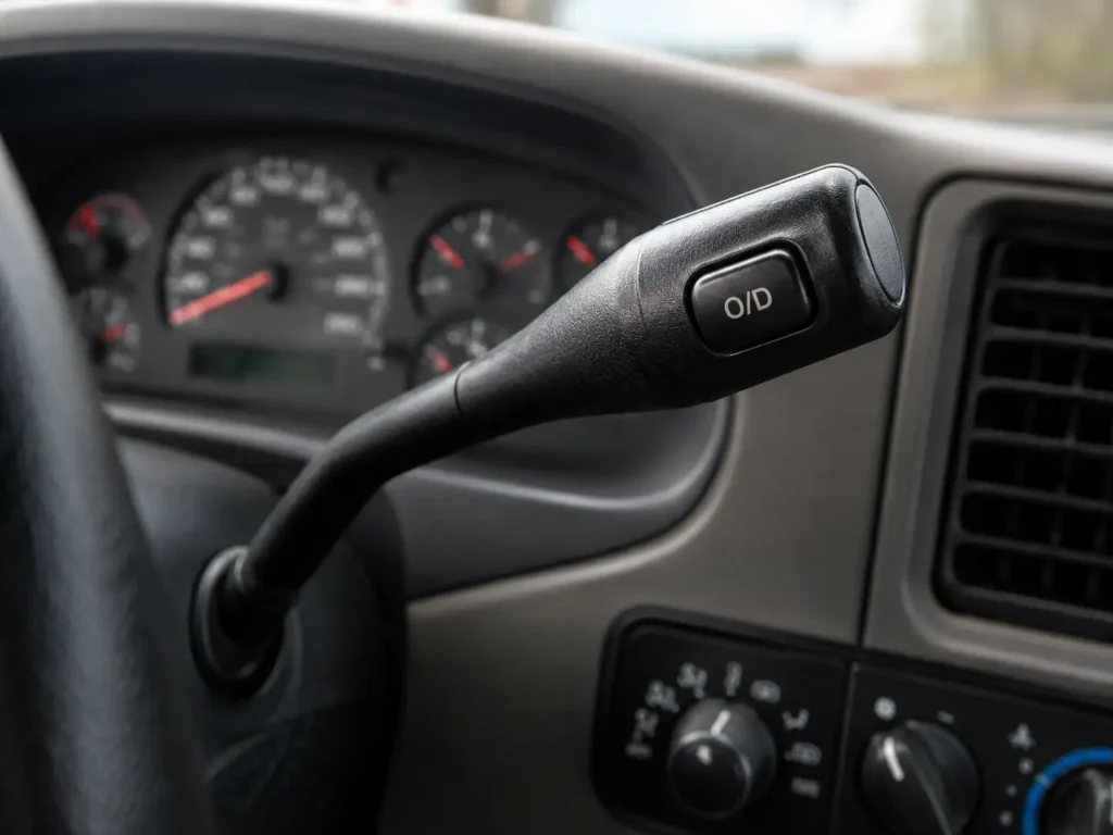 Ford 4R100 Shift Points Chart: 2026 All Years and Engines 3 Overdrive button on a Ford Super Duty controlling 4R100 shift points