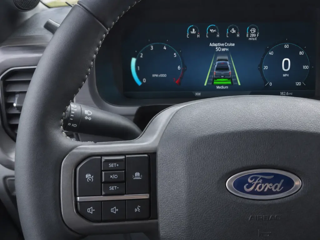 Ford F-150 steering wheel switch used to reset adaptive cruise control