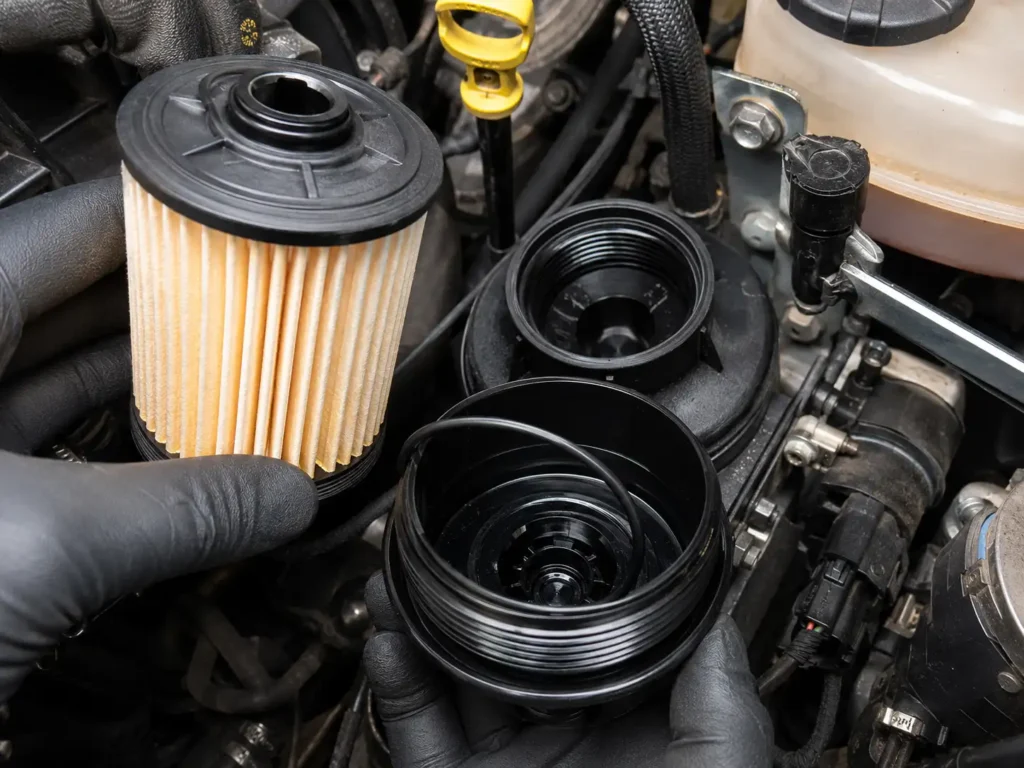 Fuel filter O ring and housing on a 6.7 Powerstroke engine