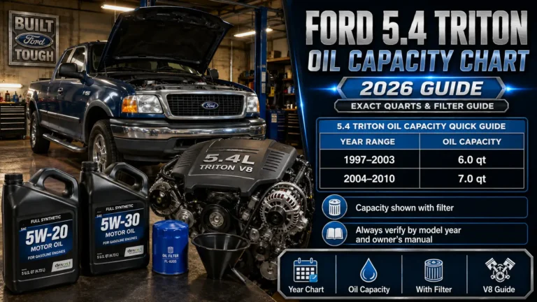 ford 5.4 triton oil capacity chart