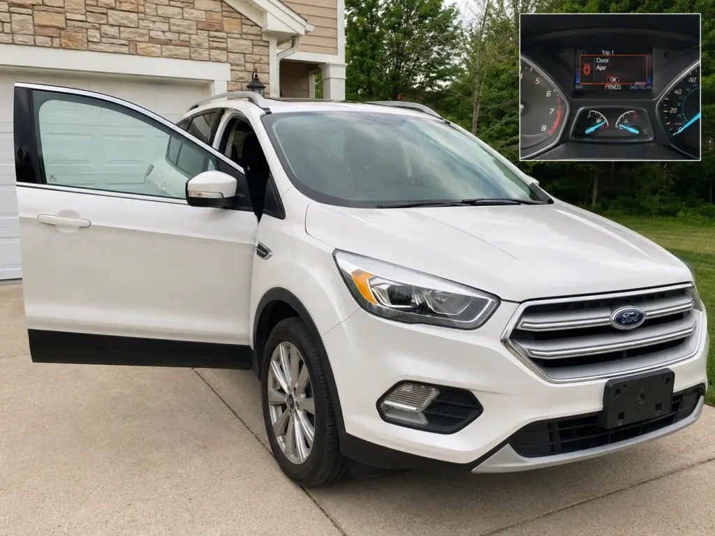 Ford Escape door ajar light warning with driver door open