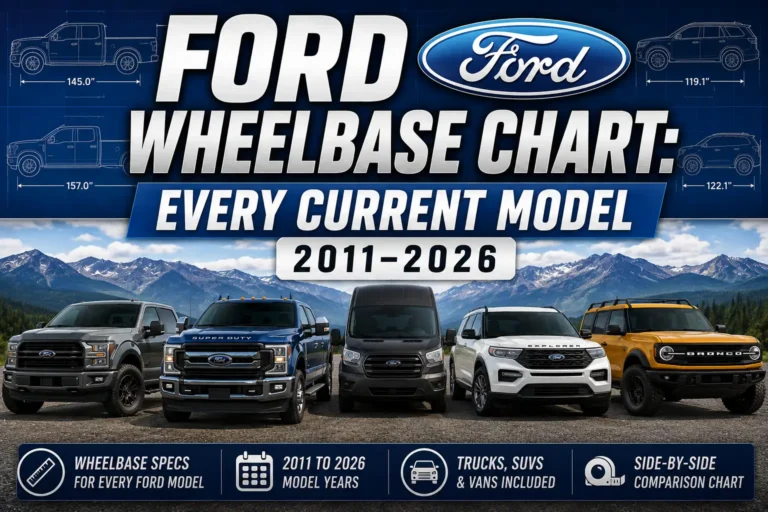 Ford Wheelbase Chart: Every Current Model (2011–2026)