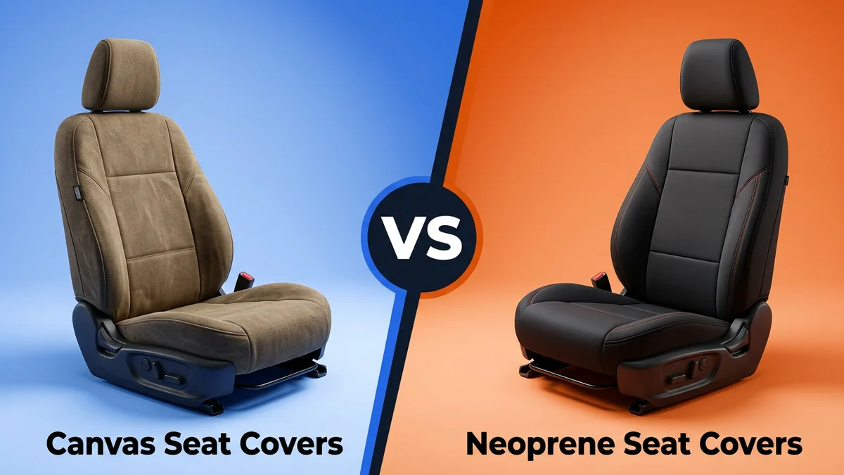 Canvas Seat Covers vs Neoprene Seat Covers side-by-side comparison