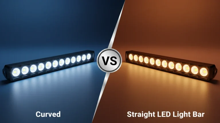 Curved vs Straight LED Light Bar side-by-side comparison