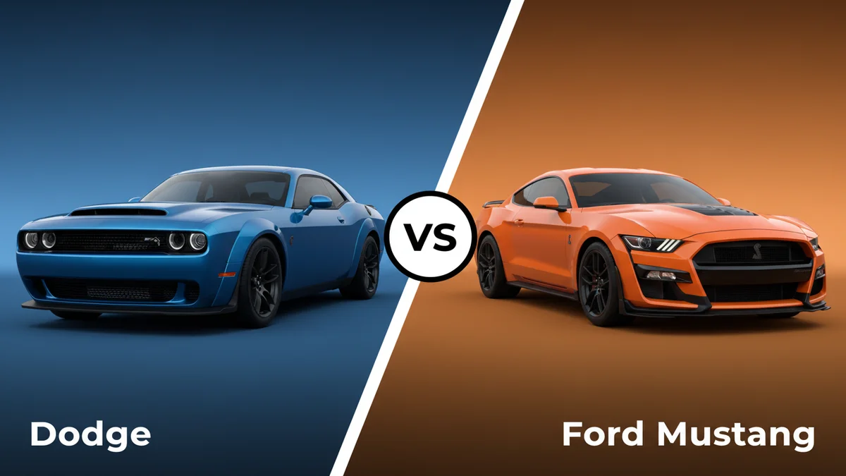 Dodge vs Ford Mustang 2026: Which Muscle Car is Better? 2 Dodge vs Ford Mustang comparison