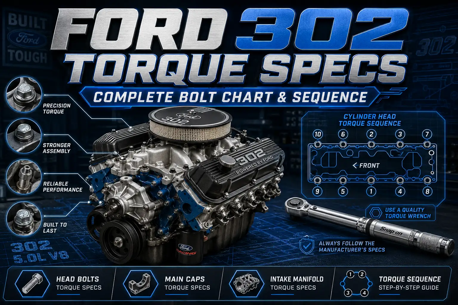 Ford 302 Torque Specs: Complete Bolt Chart & Sequence