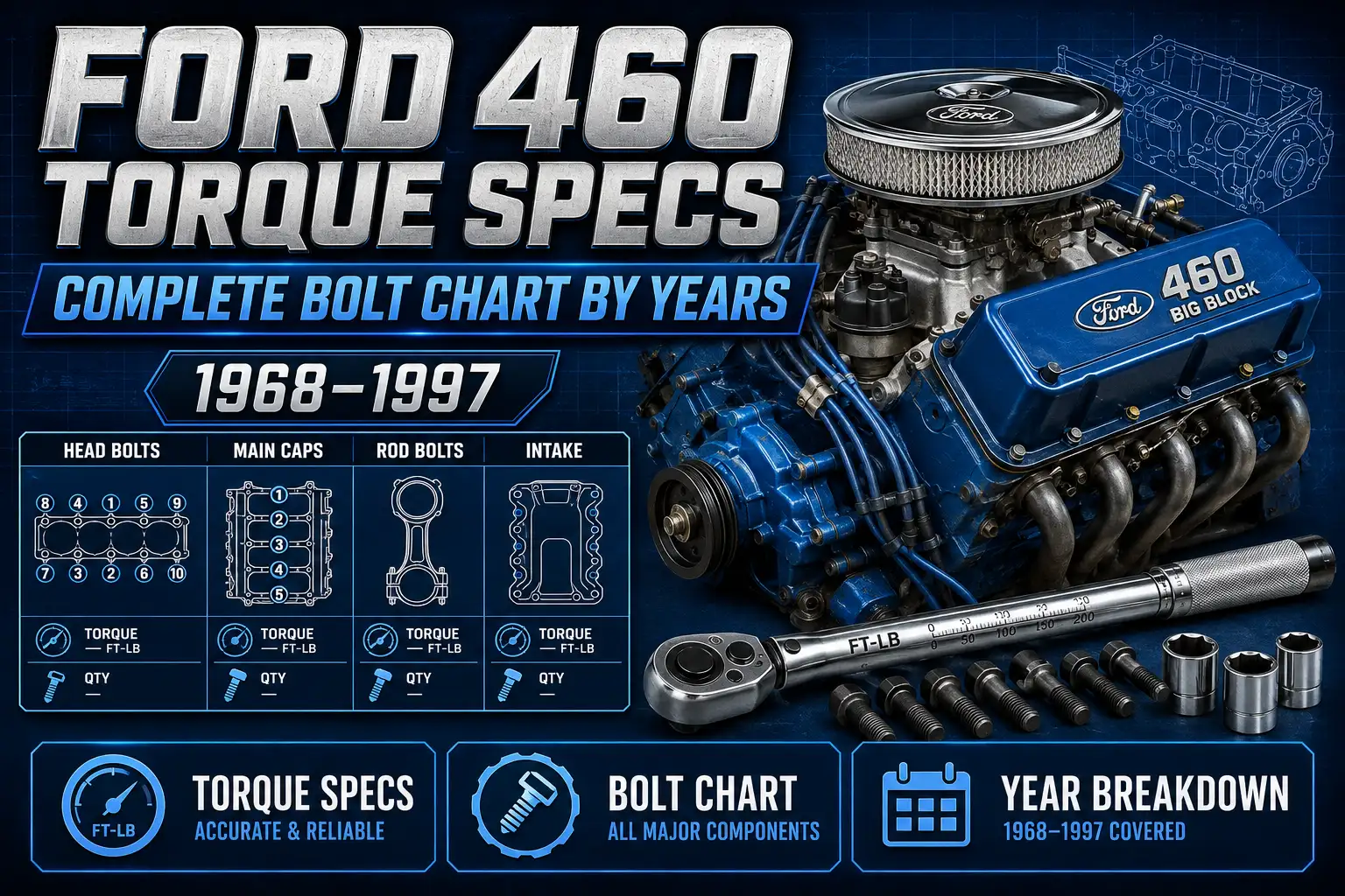 Ford 460 Torque Specs: Complete Bolt Chart by Years 2026