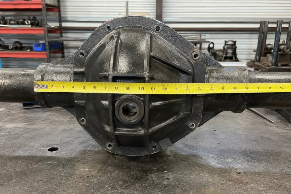 Ford 8.8 Rear End Width Chart: All Applications & Years (1983–2026) 2 Ford 8.8 rear end width measured flange to flange with tape measure