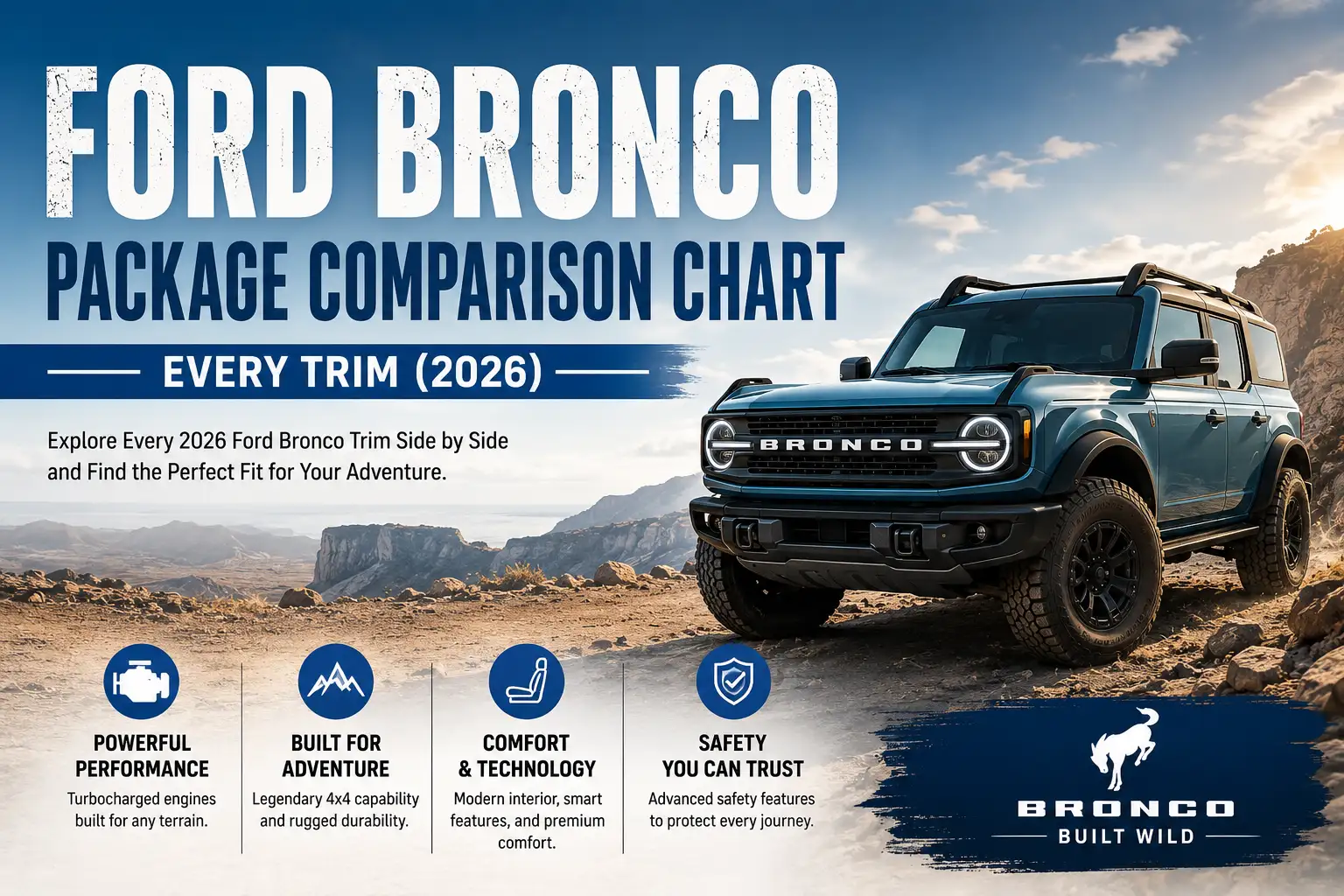 ford bronco package comparison chart