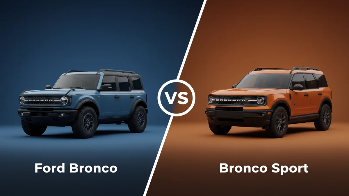 Ford Bronco vs Bronco Sport side-by-side comparison