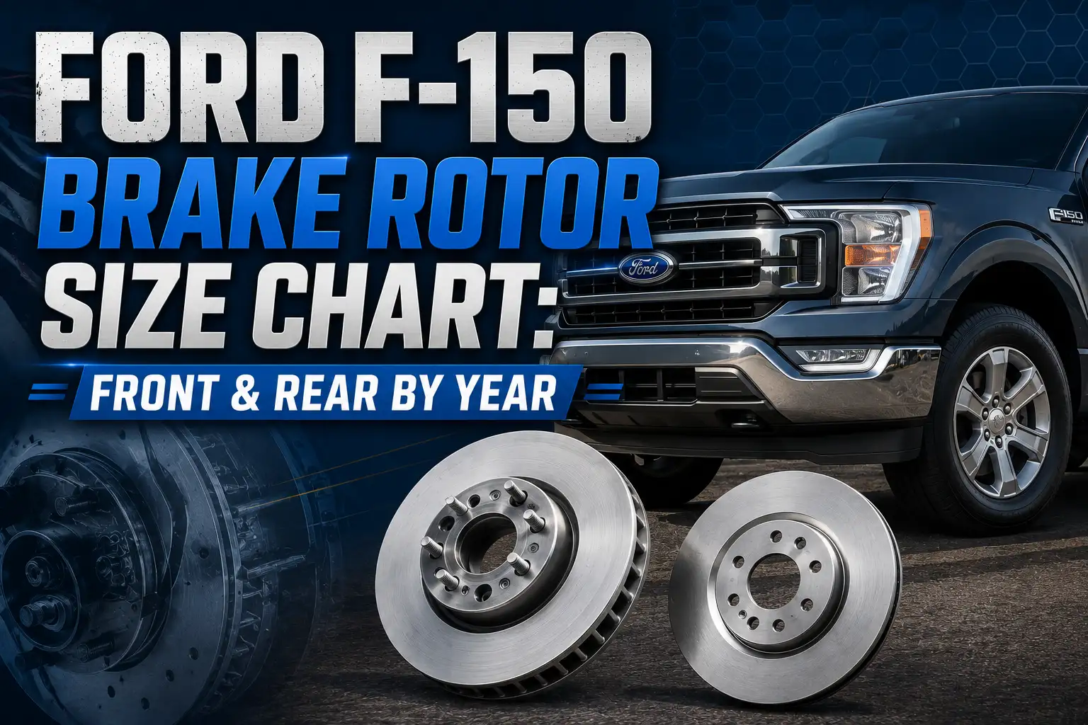 Ford F-150 Brake Rotor Size Chart: Front & Rear By Year 1 Ford F-150 Brake Rotor Size Chart: Front & Rear By Year