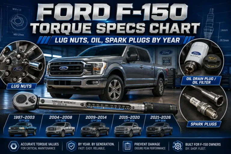 Ford F-150 Torque Specs Chart: Lug Nuts, Oil, Spark Plugs by Year