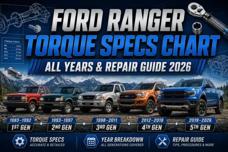 Ford Ranger Torque Specs Chart by All Years and Repair Guide 2026
