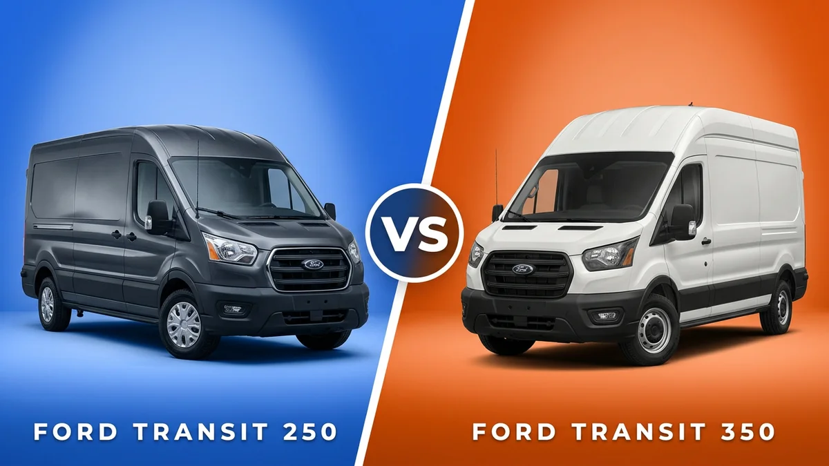 Ford Transit 250 vs Ford Transit 350 side-by-side comparison
