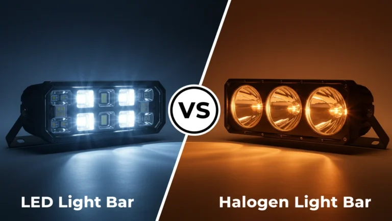 LED Light Bar vs Halogen Light Bar side-by-side comparison
