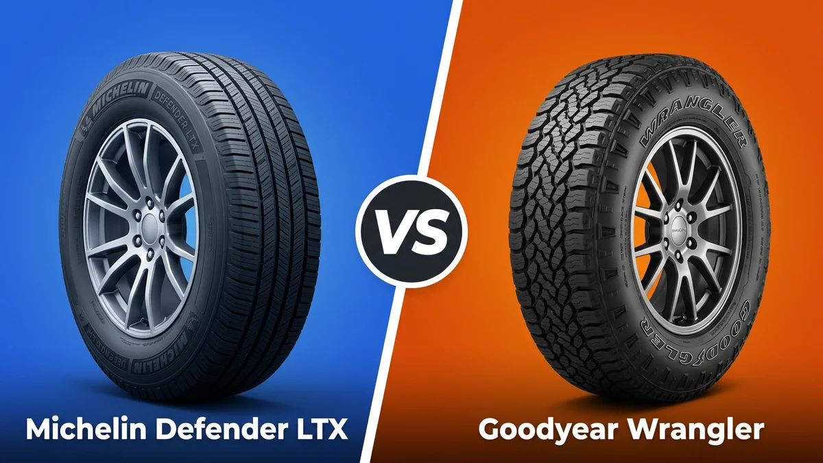 Michelin Defender LTX vs Goodyear Wrangler side-by-side comparison