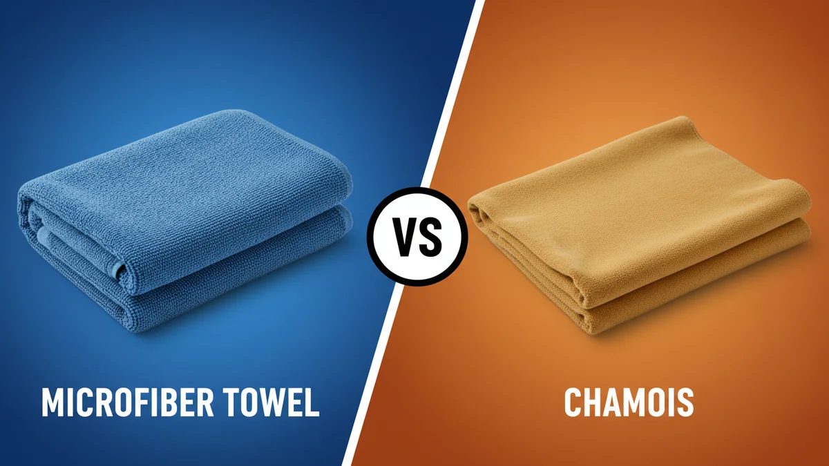 Microfiber Towel vs Chamois side-by-side comparison