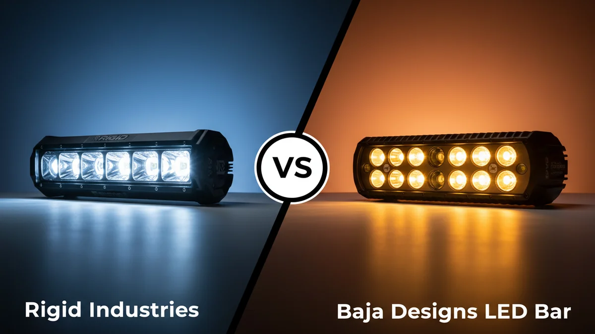 Rigid Industries vs Baja Designs LED Bar side-by-side comparison