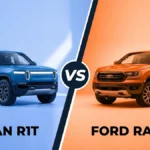 Rivian R1t vs Ford Ranger side-by-side comparison