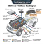 2001 ford f350 fuse box diagram diagram with labeled components and explanations