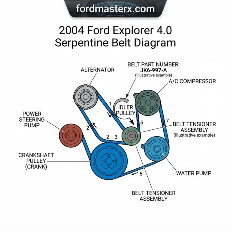 2004 Ford Explorer 4.0 Serpentine Belt Diagram: Routing Guide 2026 64 2004 ford explorer 4.0 serpentine belt diagram diagram with labeled components and explanations