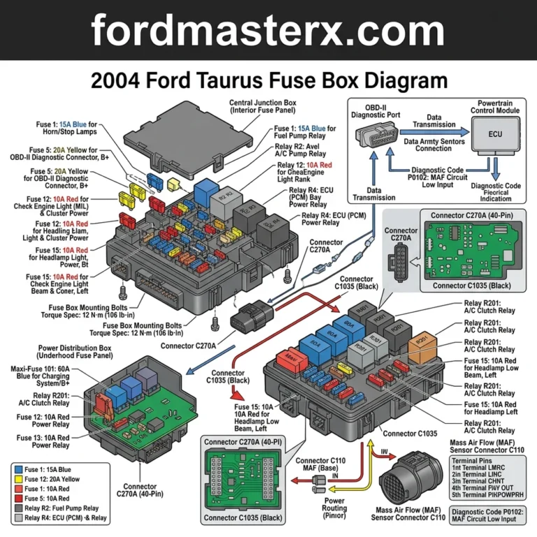 2004 ford taurus fuse box diagram diagram with labeled components and explanations