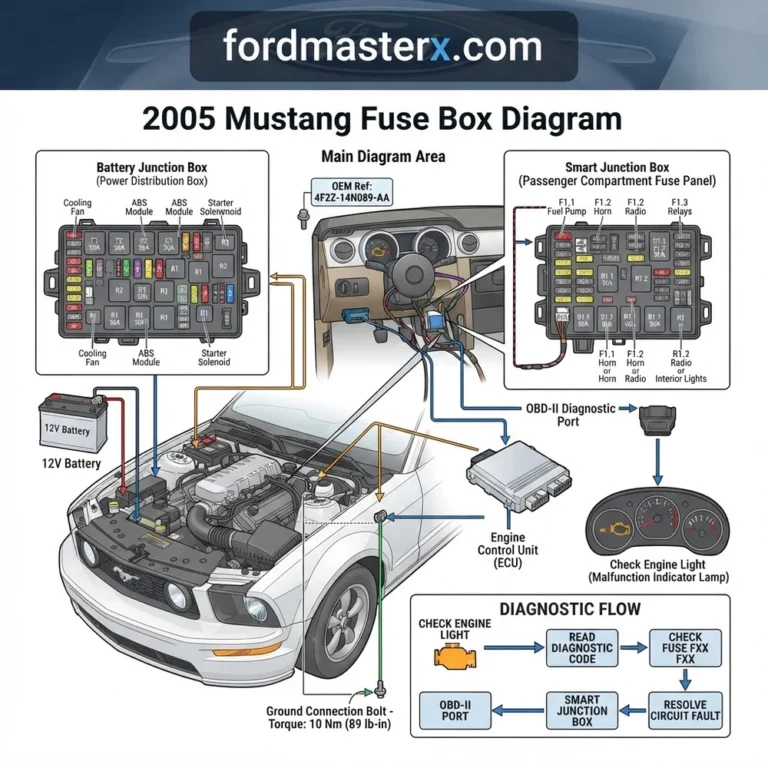 2005 Mustang Fuse Box Diagram: 2026 Troubleshooting Guide 46 2005 mustang fuse box diagram diagram with labeled components and explanations