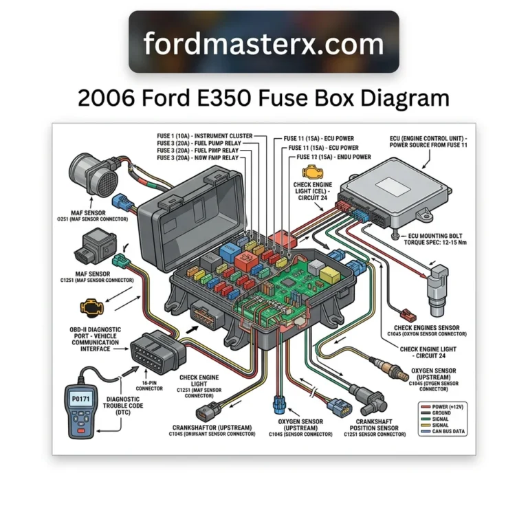 2006 ford e350 fuse box diagram diagram with labeled components and explanations
