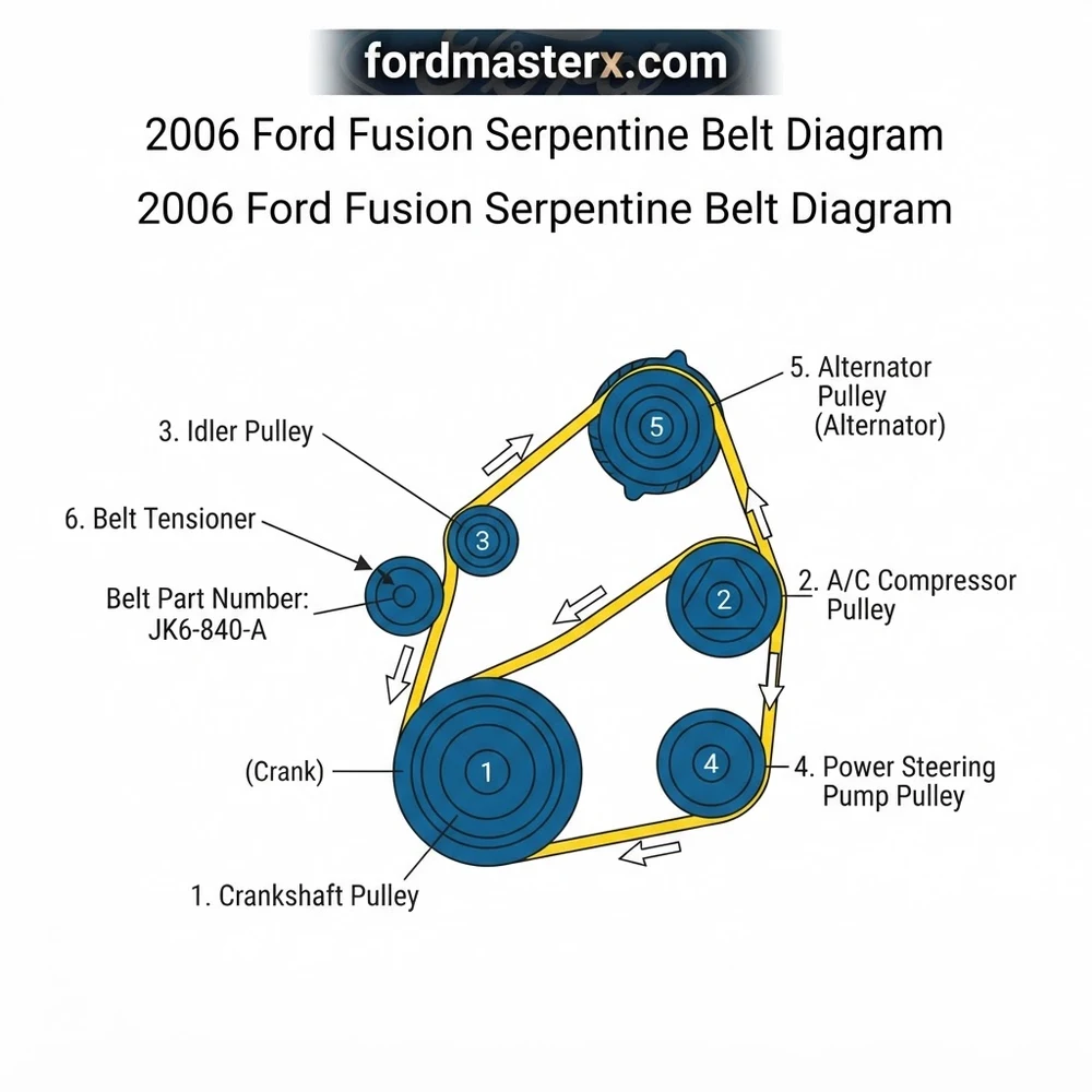 2006 ford fusion serpentine belt diagram diagram with labeled components and explanations