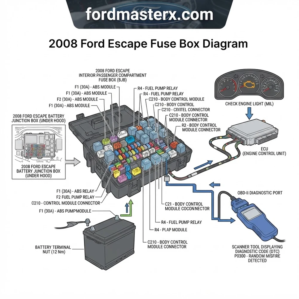 2008 Ford Escape Fuse Box Diagram: 2026 Troubleshooting Guide 2 2008 Ford Escape Fuse Box Diagram: 2026 Troubleshooting Guide