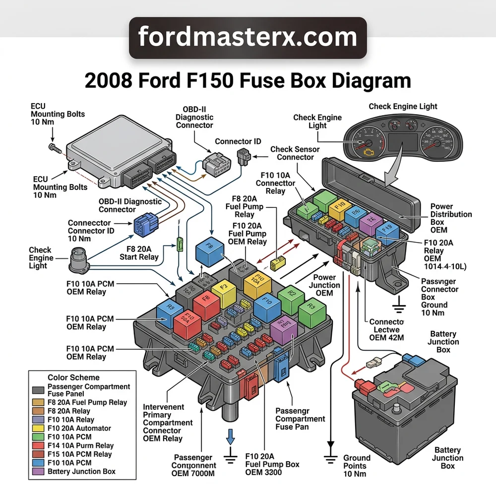 2008 ford f150 fuse box diagram diagram with labeled components and explanations