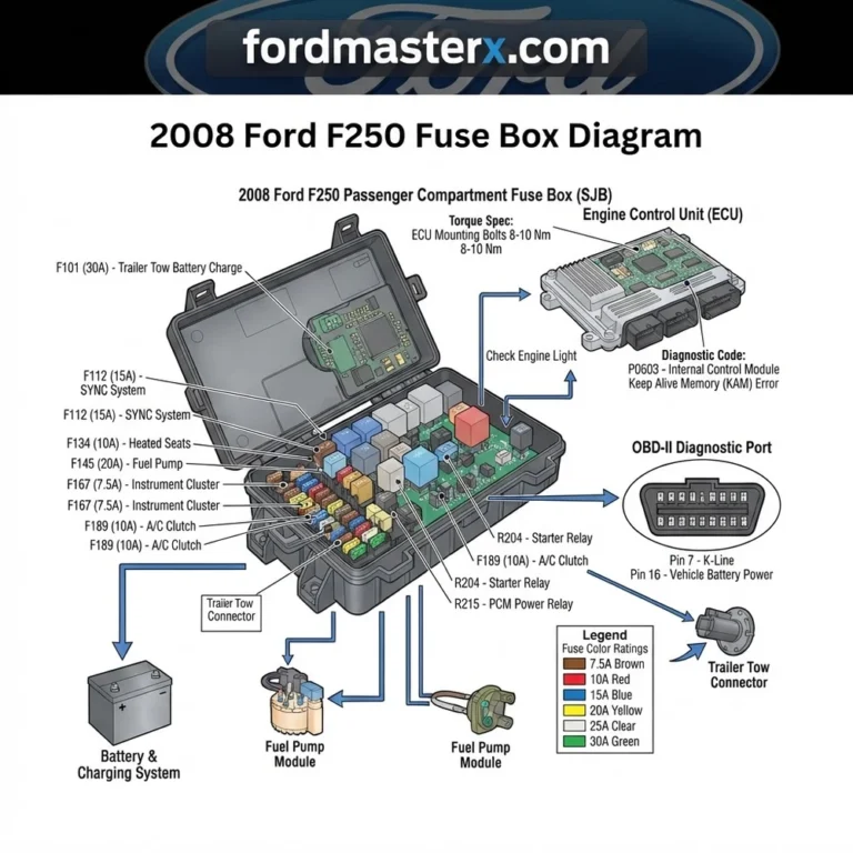 2008 ford f250 fuse box diagram diagram with labeled components and explanations