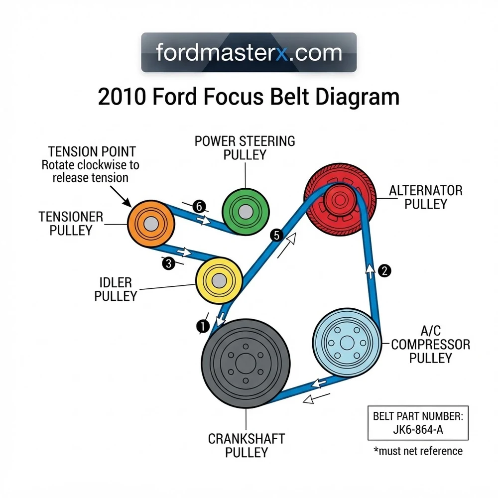 2010 ford focus belt diagram diagram with labeled components and explanations