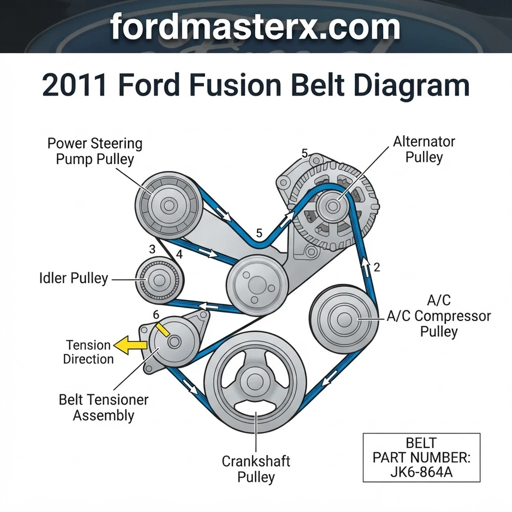 2011 ford fusion belt diagram diagram with labeled components and explanations