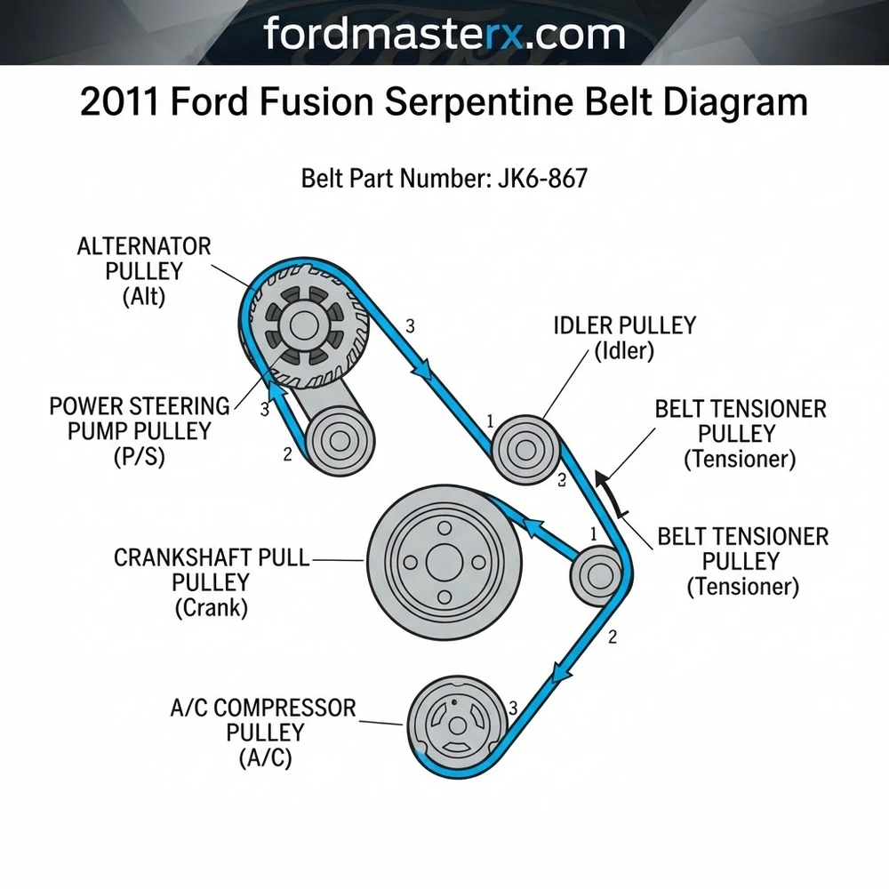 2011 ford fusion serpentine belt diagram diagram with labeled components and explanations