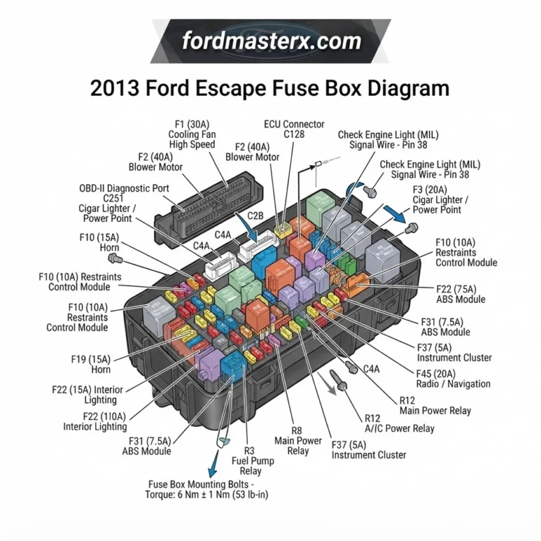 2013 Ford Escape Fuse Box Diagram: 2026 Troubleshooting Guide 9 2013 ford escape fuse box diagram diagram with labeled components and explanations