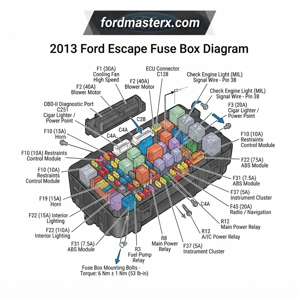 2013 Ford Escape Fuse Box Diagram: 2026 Troubleshooting Guide 2 2013 Ford Escape Fuse Box Diagram: 2026 Troubleshooting Guide