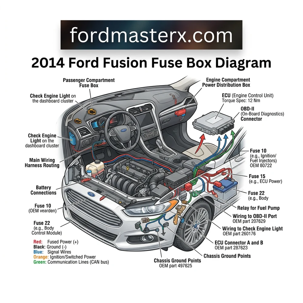 2014 ford fusion fuse box diagram diagram with labeled components and explanations
